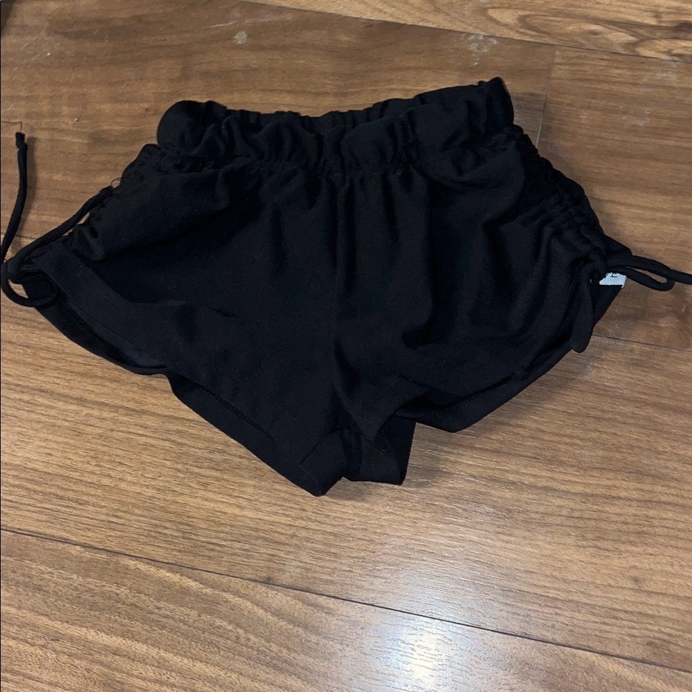 Women's Black Athletic Shorts with Drawstring